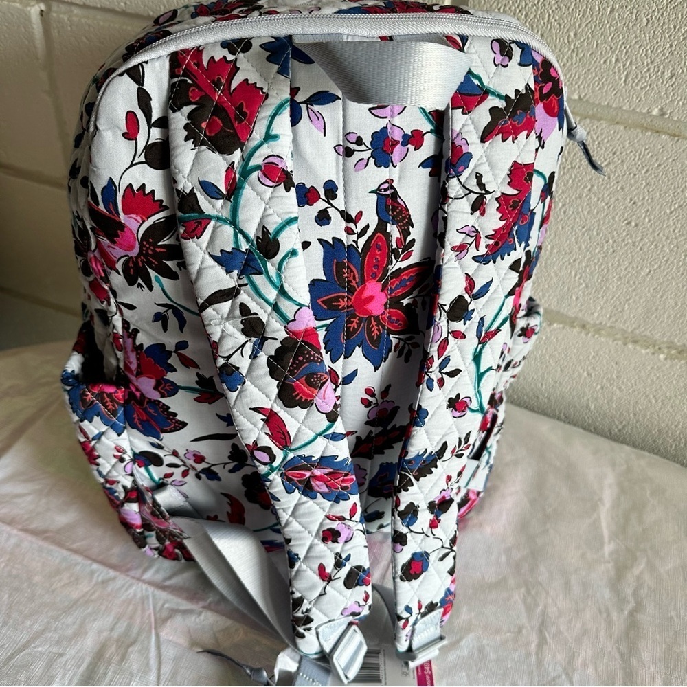 Set Vera Bradley Essential Large Backpack  Vineyard Floral + Zip ID & Lanyard - Picture 7 of 16